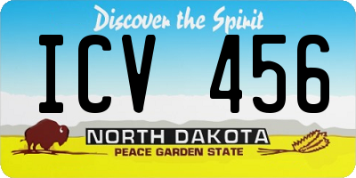 ND license plate ICV456