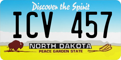 ND license plate ICV457
