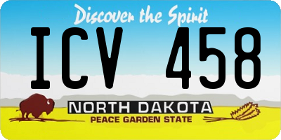 ND license plate ICV458