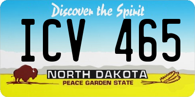 ND license plate ICV465