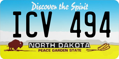 ND license plate ICV494