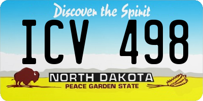 ND license plate ICV498