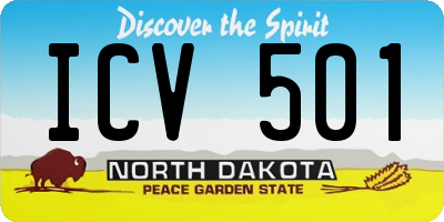 ND license plate ICV501