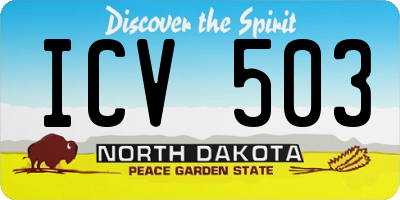ND license plate ICV503