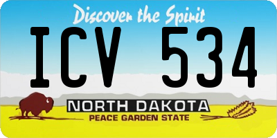 ND license plate ICV534