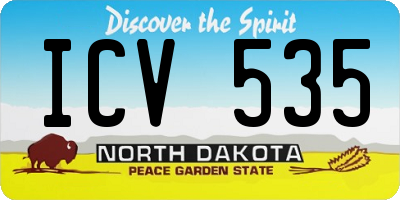 ND license plate ICV535