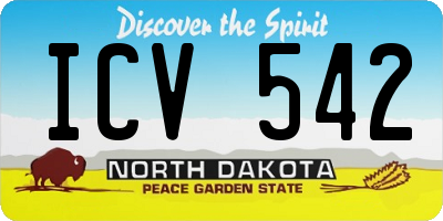 ND license plate ICV542