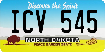 ND license plate ICV545