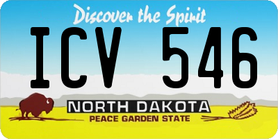 ND license plate ICV546