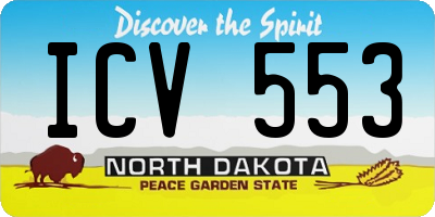 ND license plate ICV553