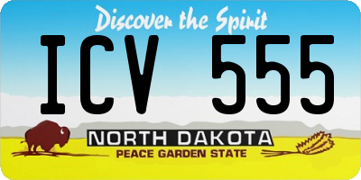 ND license plate ICV555