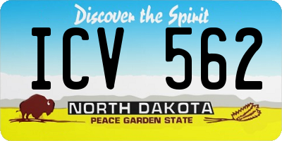 ND license plate ICV562