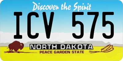 ND license plate ICV575
