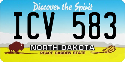 ND license plate ICV583