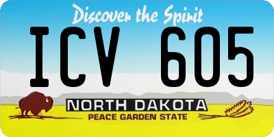 ND license plate ICV605