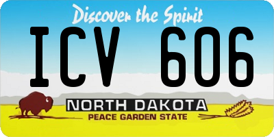 ND license plate ICV606