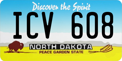 ND license plate ICV608