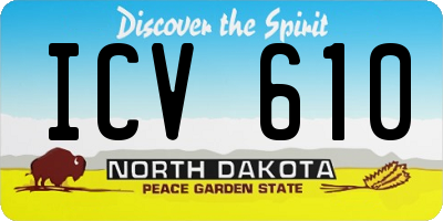 ND license plate ICV610