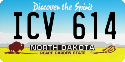 ND license plate ICV614