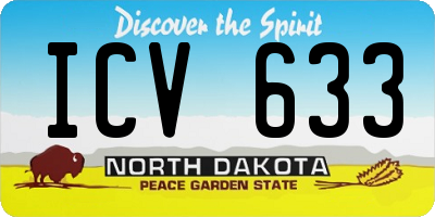 ND license plate ICV633