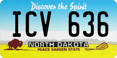 ND license plate ICV636