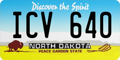 ND license plate ICV640