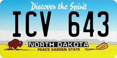 ND license plate ICV643