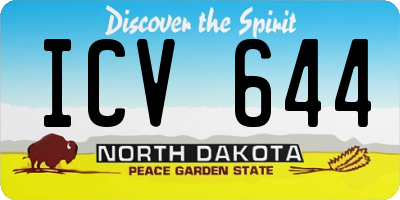 ND license plate ICV644