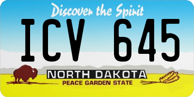 ND license plate ICV645