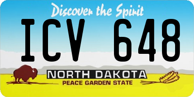 ND license plate ICV648