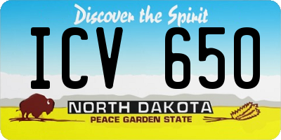 ND license plate ICV650