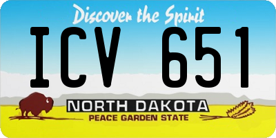 ND license plate ICV651