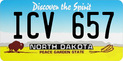 ND license plate ICV657