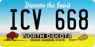 ND license plate ICV668