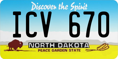 ND license plate ICV670