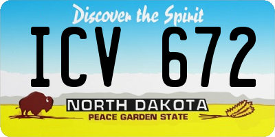 ND license plate ICV672