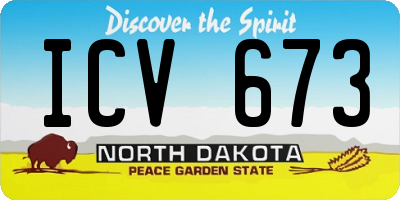 ND license plate ICV673