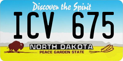 ND license plate ICV675