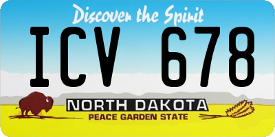 ND license plate ICV678