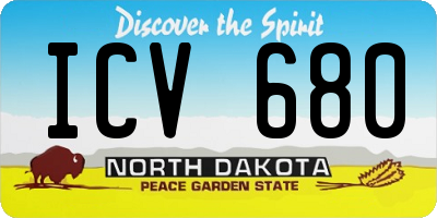 ND license plate ICV680