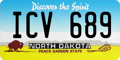 ND license plate ICV689