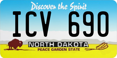 ND license plate ICV690