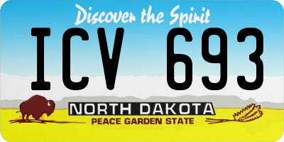ND license plate ICV693