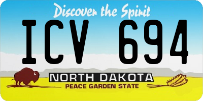 ND license plate ICV694
