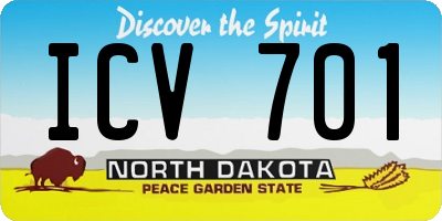 ND license plate ICV701
