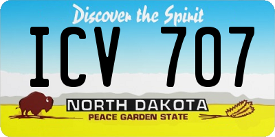 ND license plate ICV707