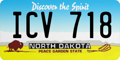ND license plate ICV718
