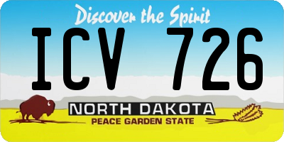 ND license plate ICV726