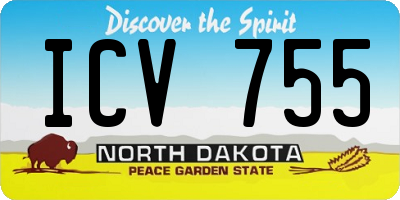 ND license plate ICV755