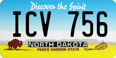 ND license plate ICV756